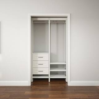 CLOSETS By LIBERTY 46.5 in. W White Adjustable Tower Wood Closet System with 3 Drawers and 7 Shelves HS5400-RW-04