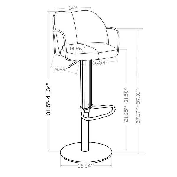 Somette Modern Pneumatic-Adjustable Stool with Matte Brown Finish - Adjustable