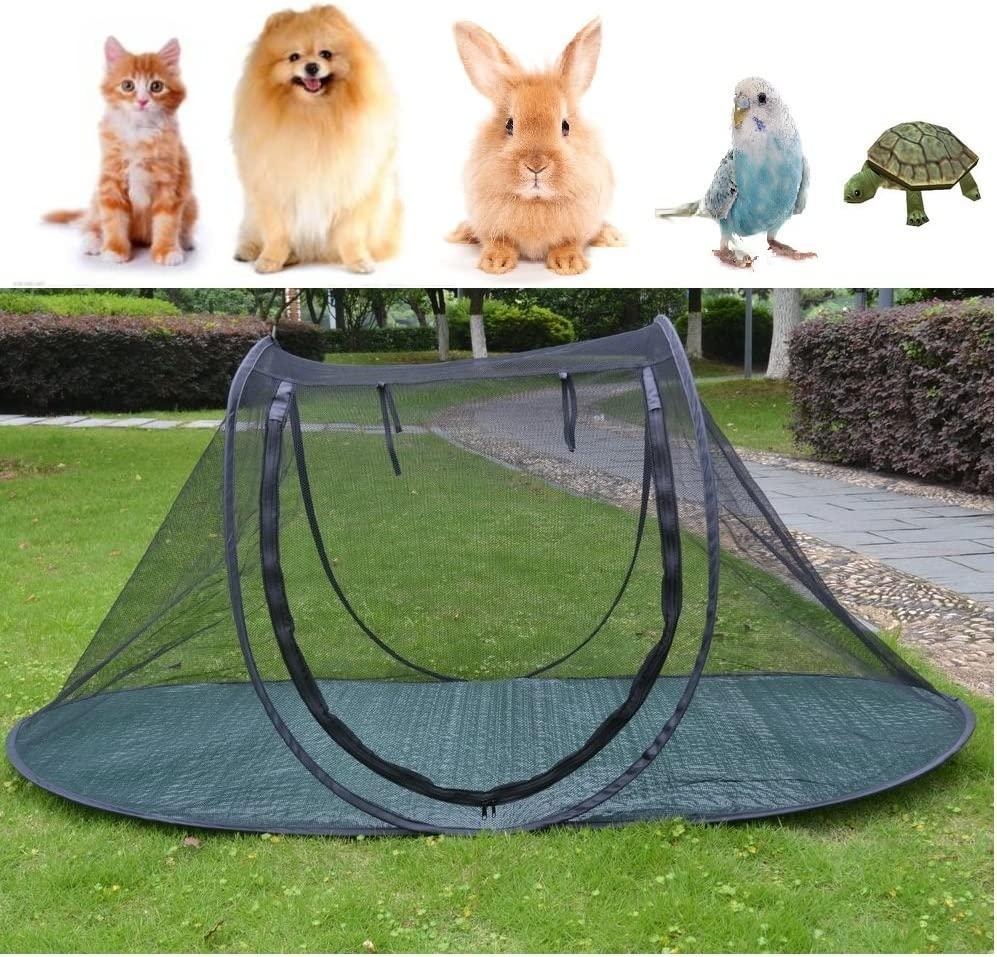 Fovien Pet Camping Tent - Playpens Cage for Dogs Cats - Birds Parrots Playpens House Small Animal Indoor/Outdoor Play Tent Shelter  Pet Camping Tent Playpens Cage for Dogs Cats Black