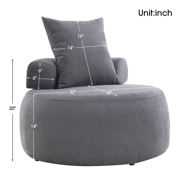 Modern Chenille Accent Reading Chair High stretch Round Lounge Sofa modernluxe