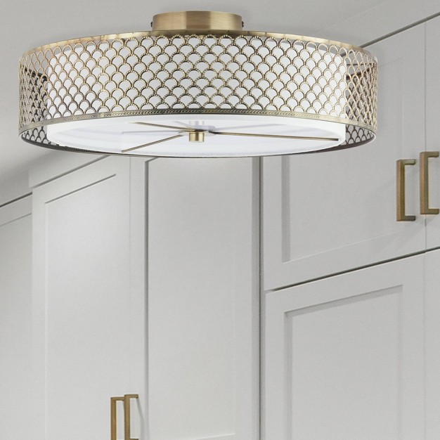 Leyla Glam Brushed Semi flush Mount Ceiling Fixture Sconce Gold River Of Goods