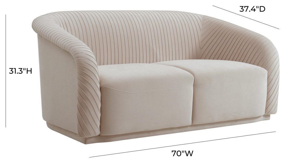 Yara Pleated Velvet Loveseat by Inpsire Me Home Decor   Transitional   Loveseats   by TOV Furniture  Houzz