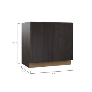 Hampton Bay Designer Series Edgeley Assembled 36x34.5x21 in. Full Door Height Bathroom Vanity Base Cabinet in Thunder VTF36-EDTH