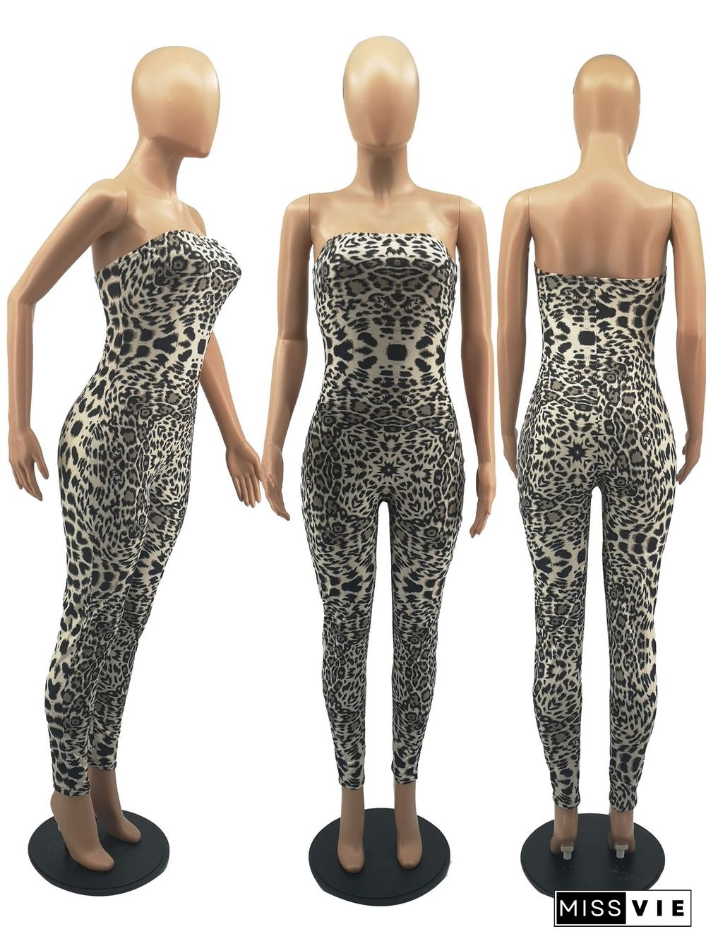 Summer Mid-Waist Leopard Print Open Back Women's Clothing