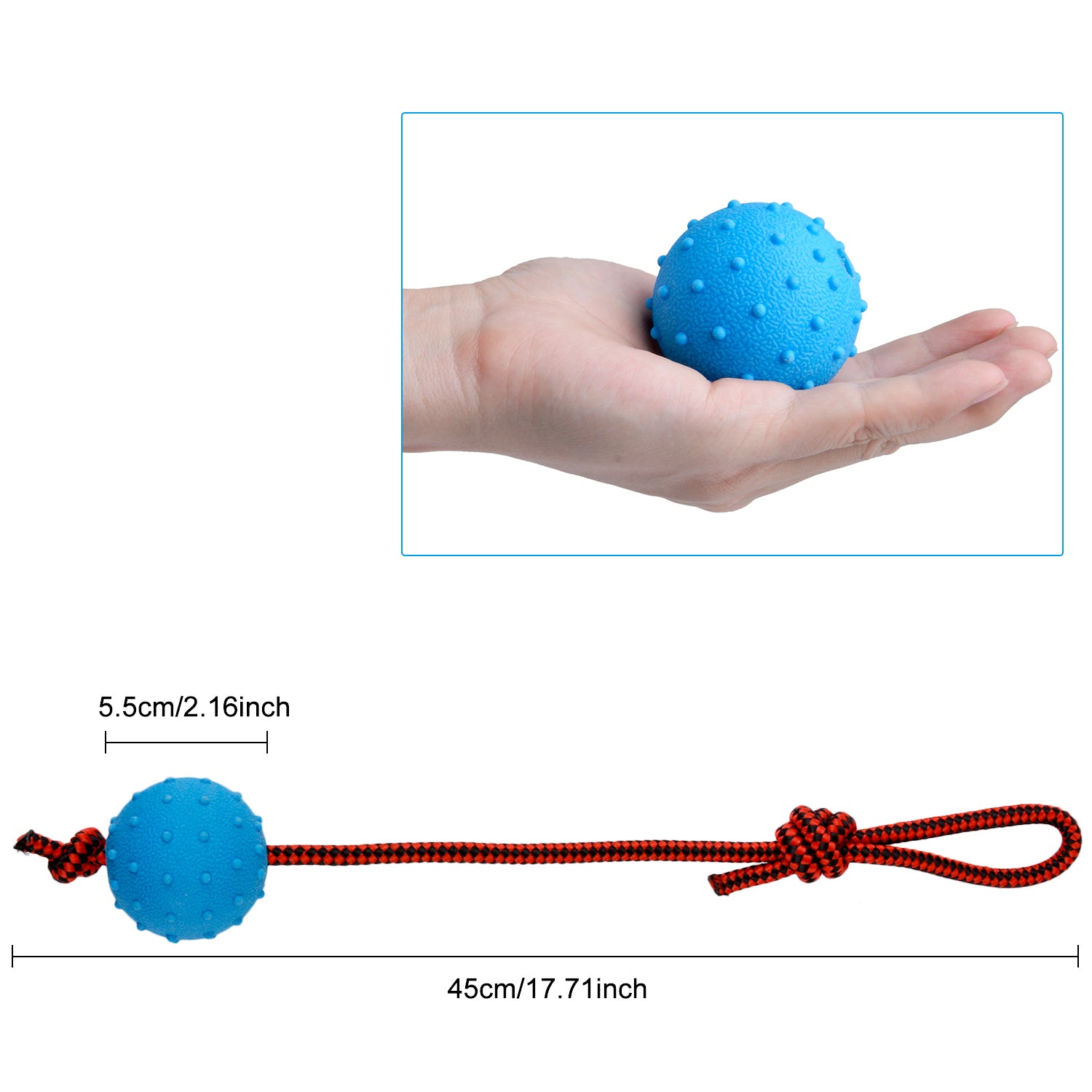 Legendog 3PCS Dog Toys Ball with Rope Interactive Dog Tug Toy Indestructible Dog Fetch Toy for aggressive chewers