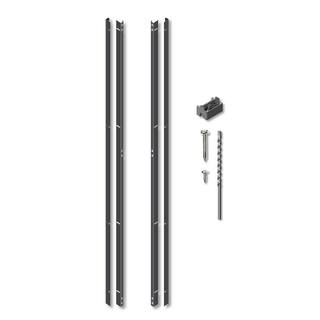 OUTDECO 72 in. Black Galvanized Steel Adjustable Slat Fence Frame Kit ODSL6