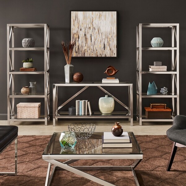 Brynn Brush Nickel TV Stand or Entertainment Center by iNSPIRE Q Modern