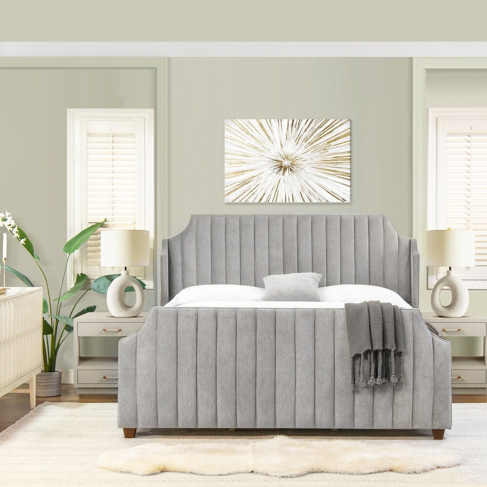 Addison King Channel Tufted Panel Bed Frame