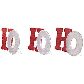 76.75 in. LED Lighted Ho Ho Ho Christmas Outdoor Decoration 35252100