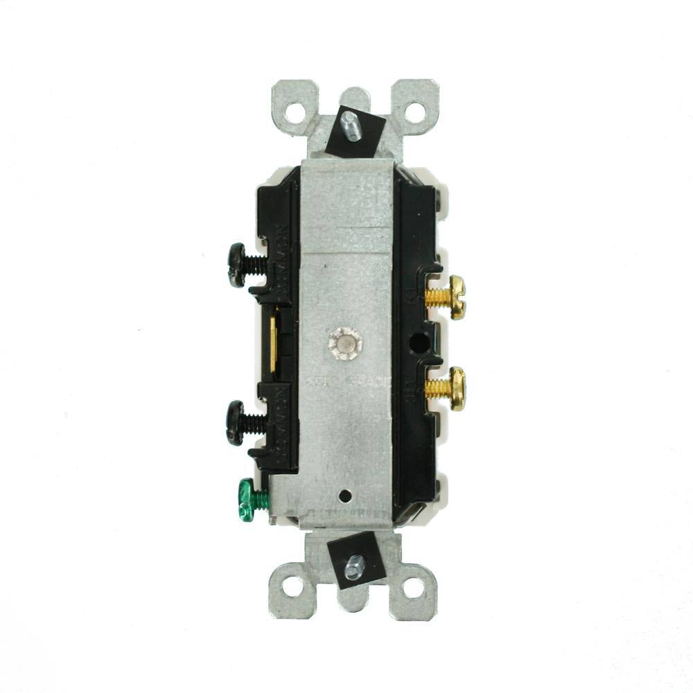 Leviton 20 Amp Commercial Grade Combination Two Single Pole Toggle Switches White 5334-W