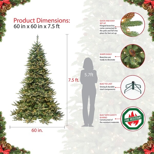 Puleo International 7.5 ft. PreLit Royal Majestic Douglas Fir Downswept Artificial Christmas Tree