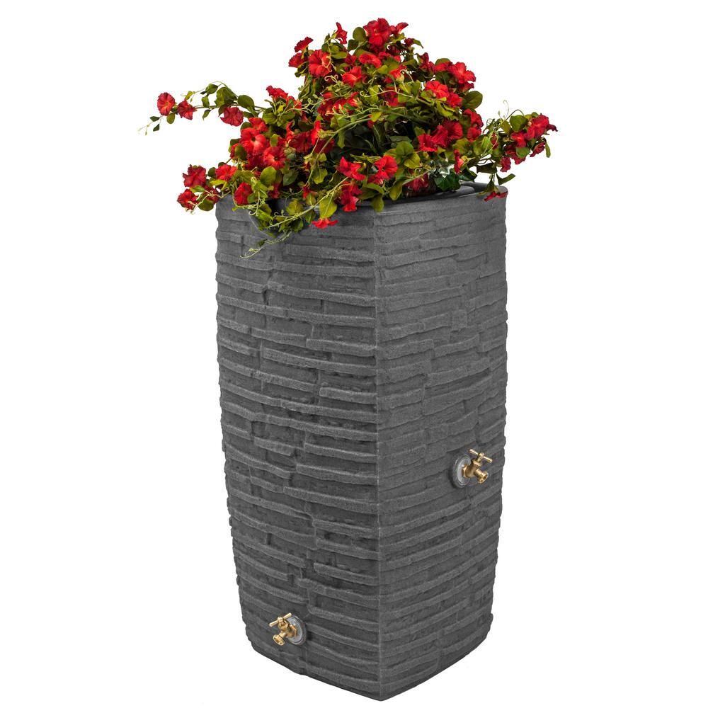 Good Ideas Impressions Riverwalk 50 Gal. Dark Granite Rain Barrel IM-RWLK50-DAR