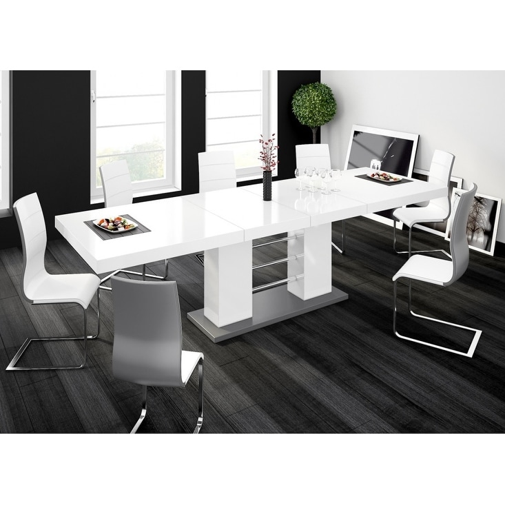 LINOSA High Gloss Dining Table with Extension