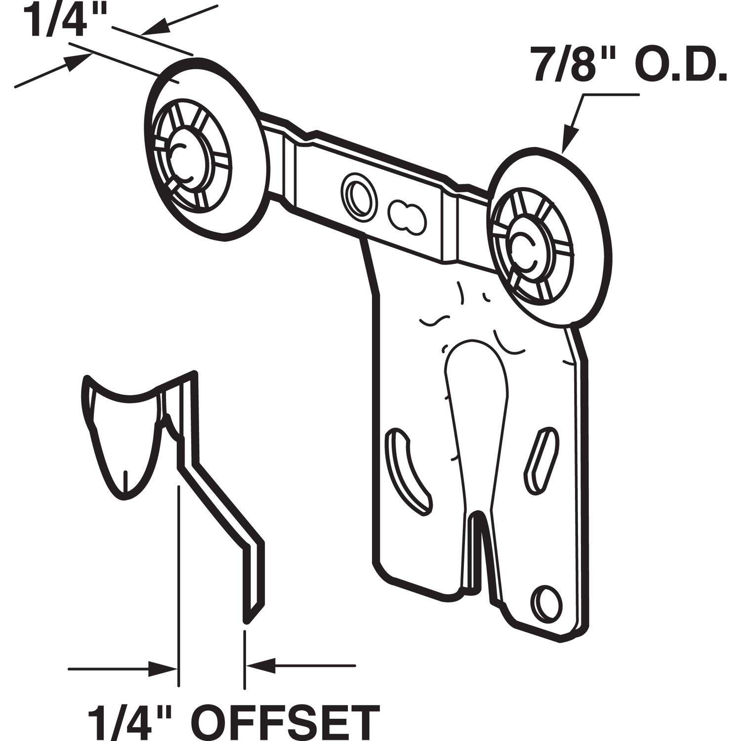 Prime-Line Silver Steel Roller Assembly 2 pc