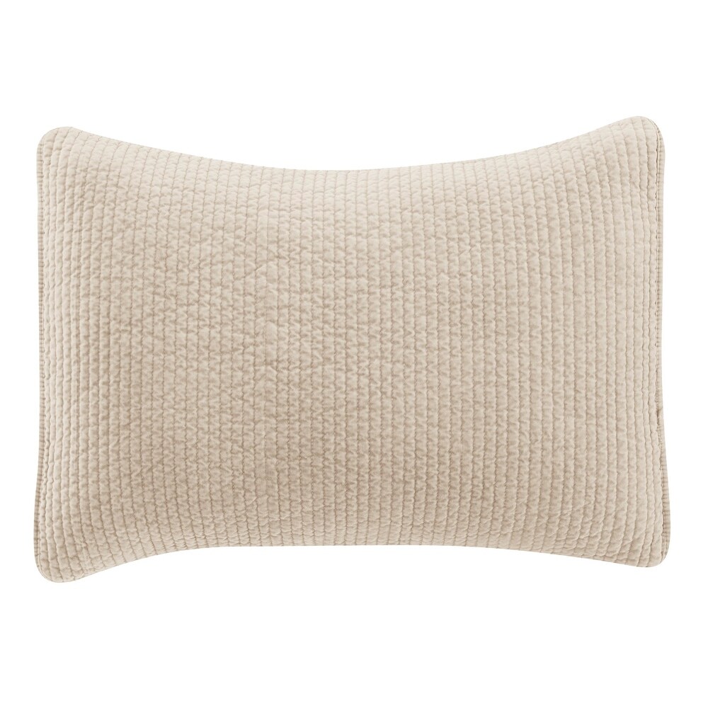 HiEnd Accents Stonewashed Cotton Velvet Quilted Pillow Sham