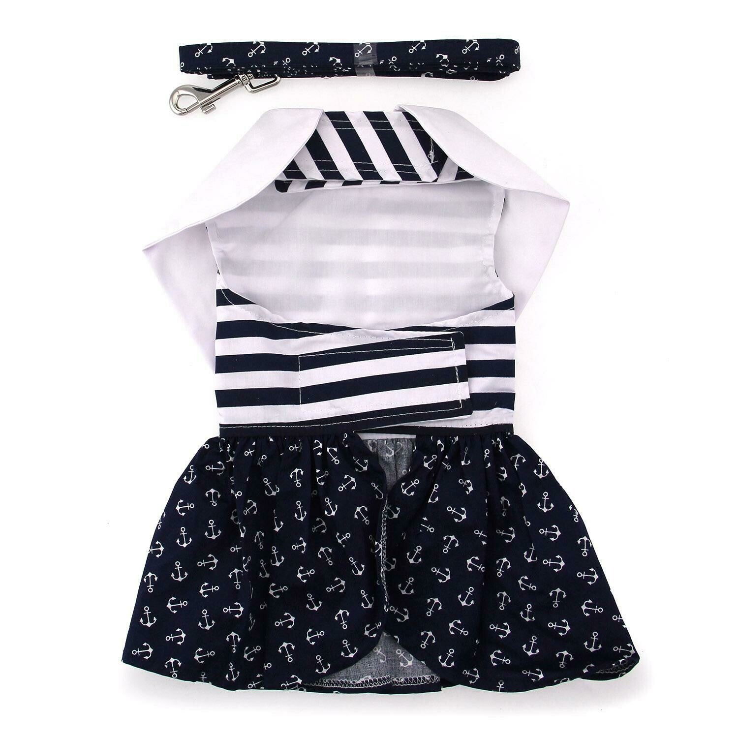 Doggie Design Nautical Dog Dress with Matching Leash andndash; Pet Empire and Supplies