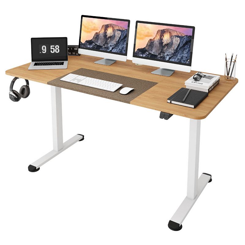 55 Inch Electric Height Adjustable Office Desk with Hook