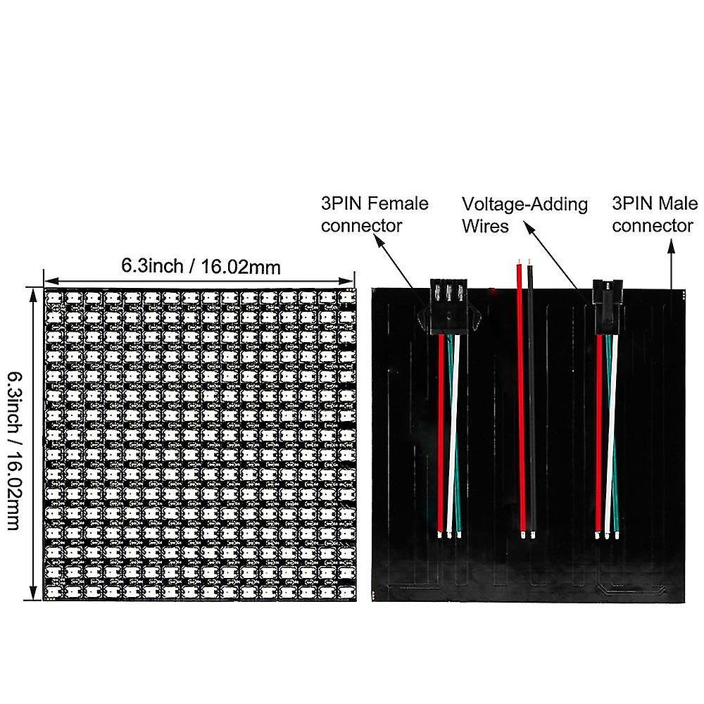 Ws2812b Rgb 16x16 Pixel Panel Screen 256 Pixels Ws2812b Eco Individually Addressable Digital Flexible Programmed Full Color Dc5v