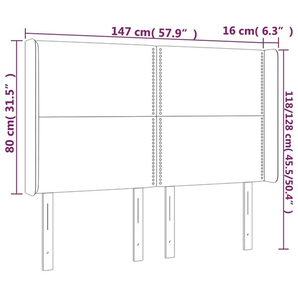 vidaXL Headboard with Ears Black 40.6