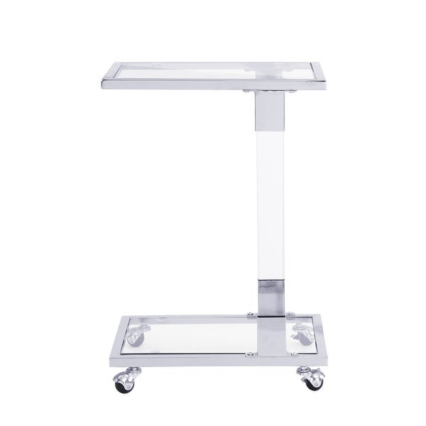 Acrylic Square Table with Metal Base