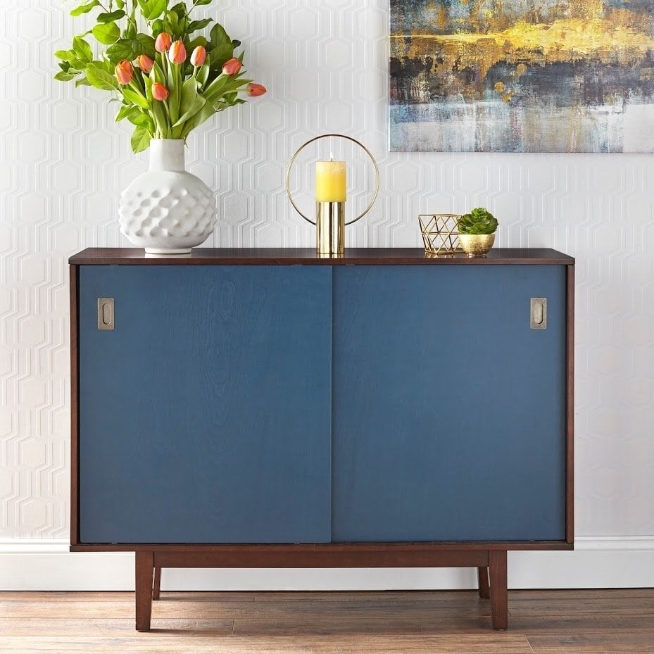 angelo:HOME TV Console/Buffet Cabinet - Menlo (blue/walnut)