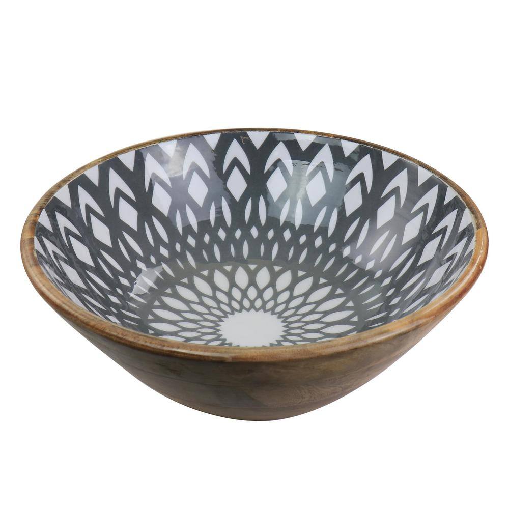 Thirstystone 13 in. 60 fl. oz. Assorted Color Mango Wood Large Serving Bowl 985116970M