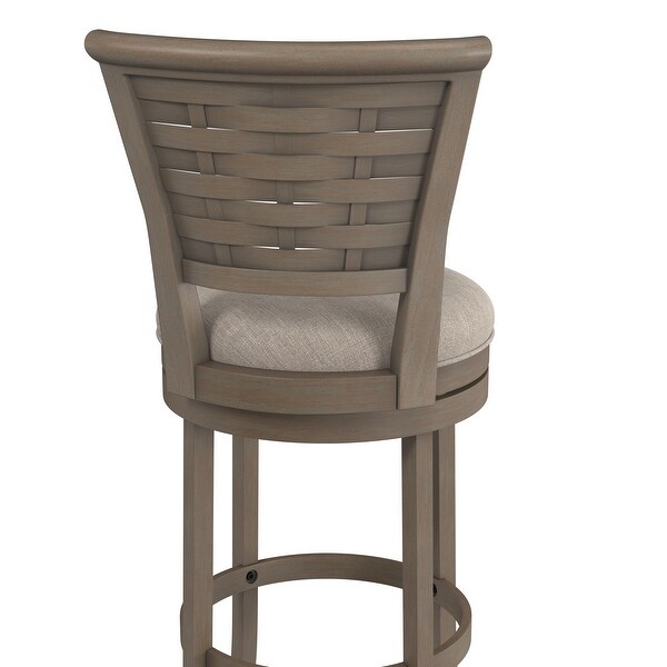 Hillsdale Furniture Thredson Wood Bar Height Swivel Stool， Gray - 43.5H x 21.75W x 23.75D; Seat Height: 30.5