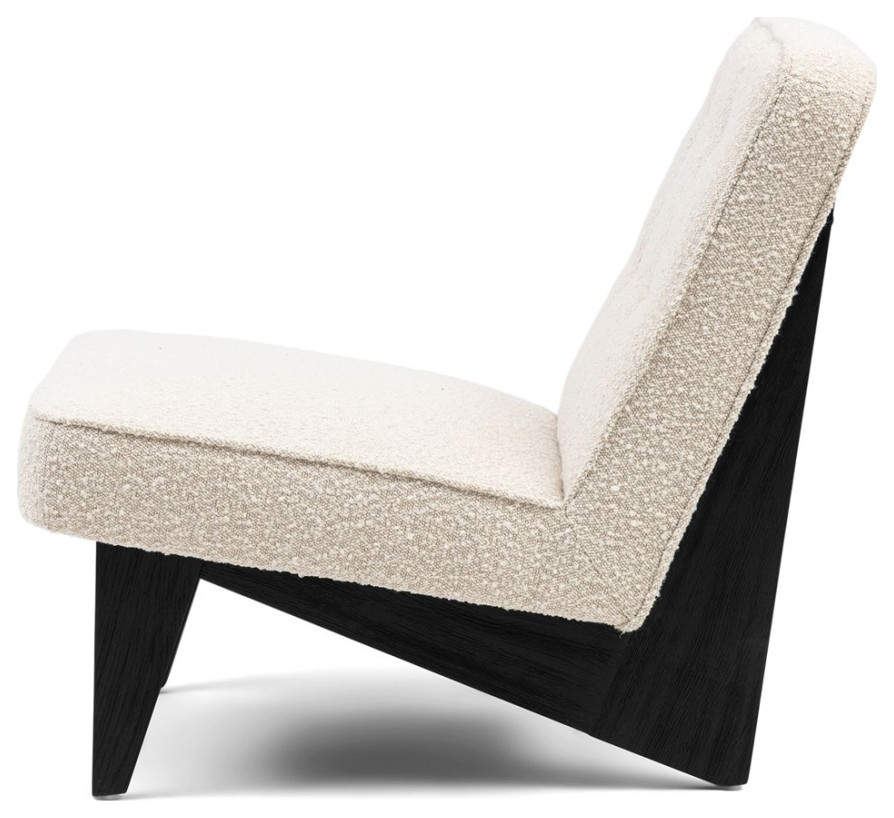 White Boucle Lounge Chair  Rivi√®ra Maison St. Moritz   Transitional   Armchairs And Accent Chairs   by Oroa   Distinctive Furniture  Houzz