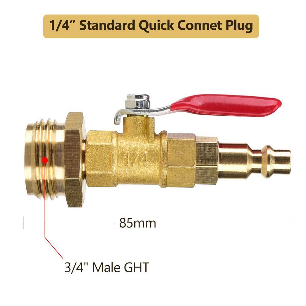 Dyiom 14 in. Male Quick Plug and 34 in. Female Garden Hose Threading (Male) B08KS4M229