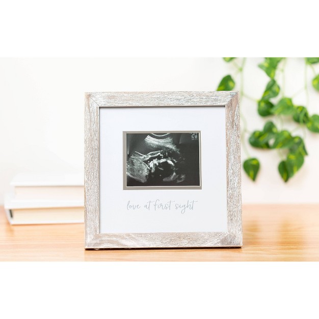 Pearhead Love At First Sight Sonogram Picture Frame Rustic White