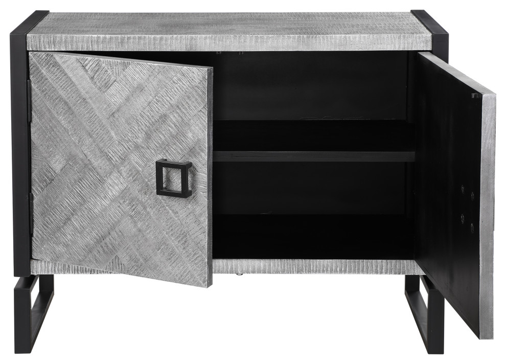 Uttermost Keyes 2 Door Gray Cabinet   Modern   Accent Chests And Cabinets   by Zin Home  Houzz