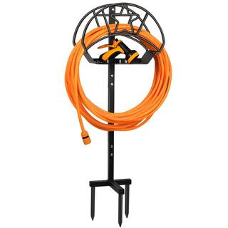 WaLensee Garden Hose Stand Steel Hose Storage Freestanding Garden Hose Holder with Layer of Storage GHC-001