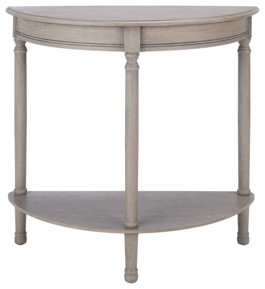 Clara Half Round Console Table Greige   French Country   Console Tables   by Peachtree Fine Furniture  Houzz