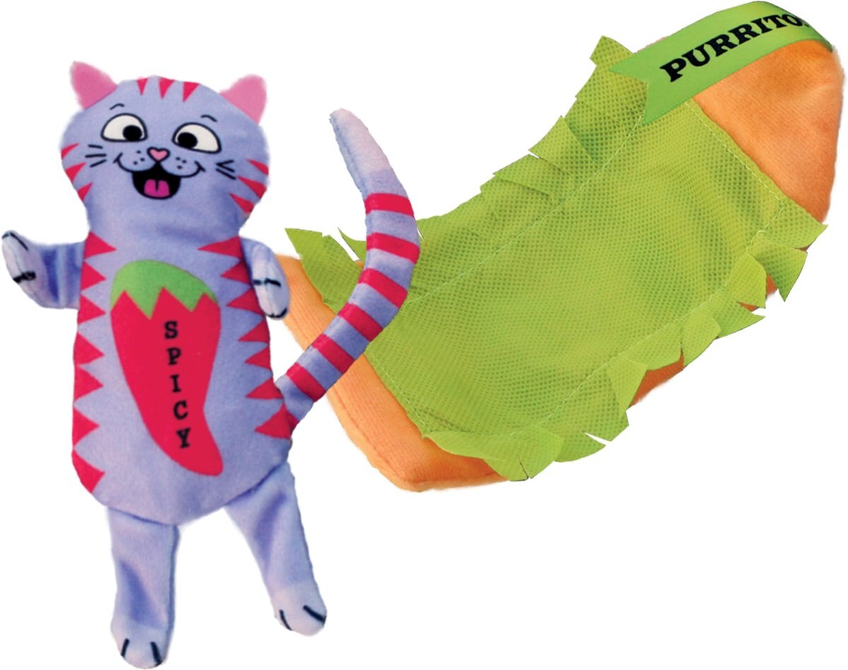 KONG Pull-A-Partz Purrito Plush Cat Toy with Catnip