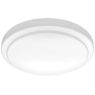 Commercial Electric 12 in. White Round Closet Light LED Flush Mount Ceiling Light 1000 Lumens 4000K Bright White Dimmable Pantry Laundry 54074391