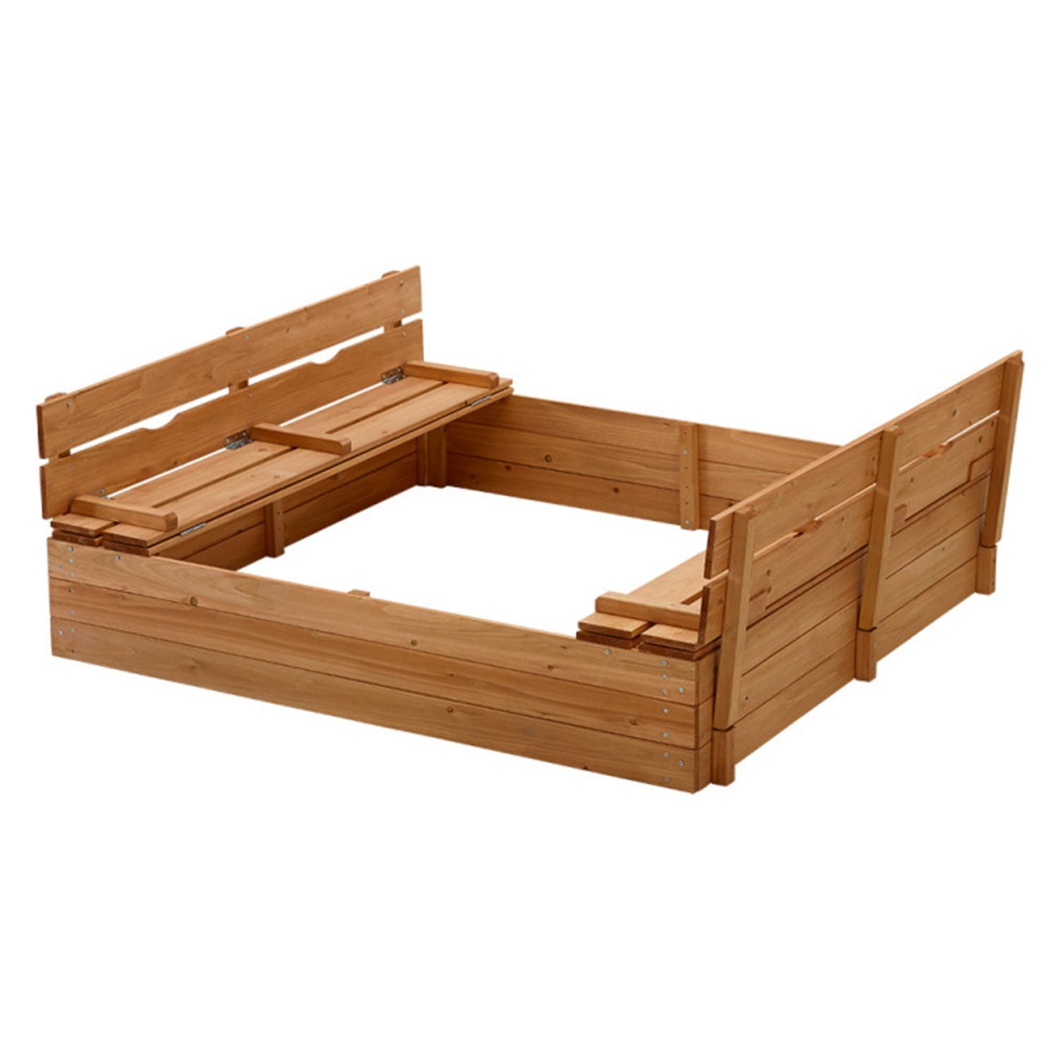 Kids Sandbox with Lid Sand Box for Kids Outdoor with Lid Cedar Wooden Sand Pit Box for Kids with 2 Foldable Bench Seats 4 ft x 4 ft Sand Boxes for Kids Outdoor with Lid Sandbox Toys for 2-8 Years