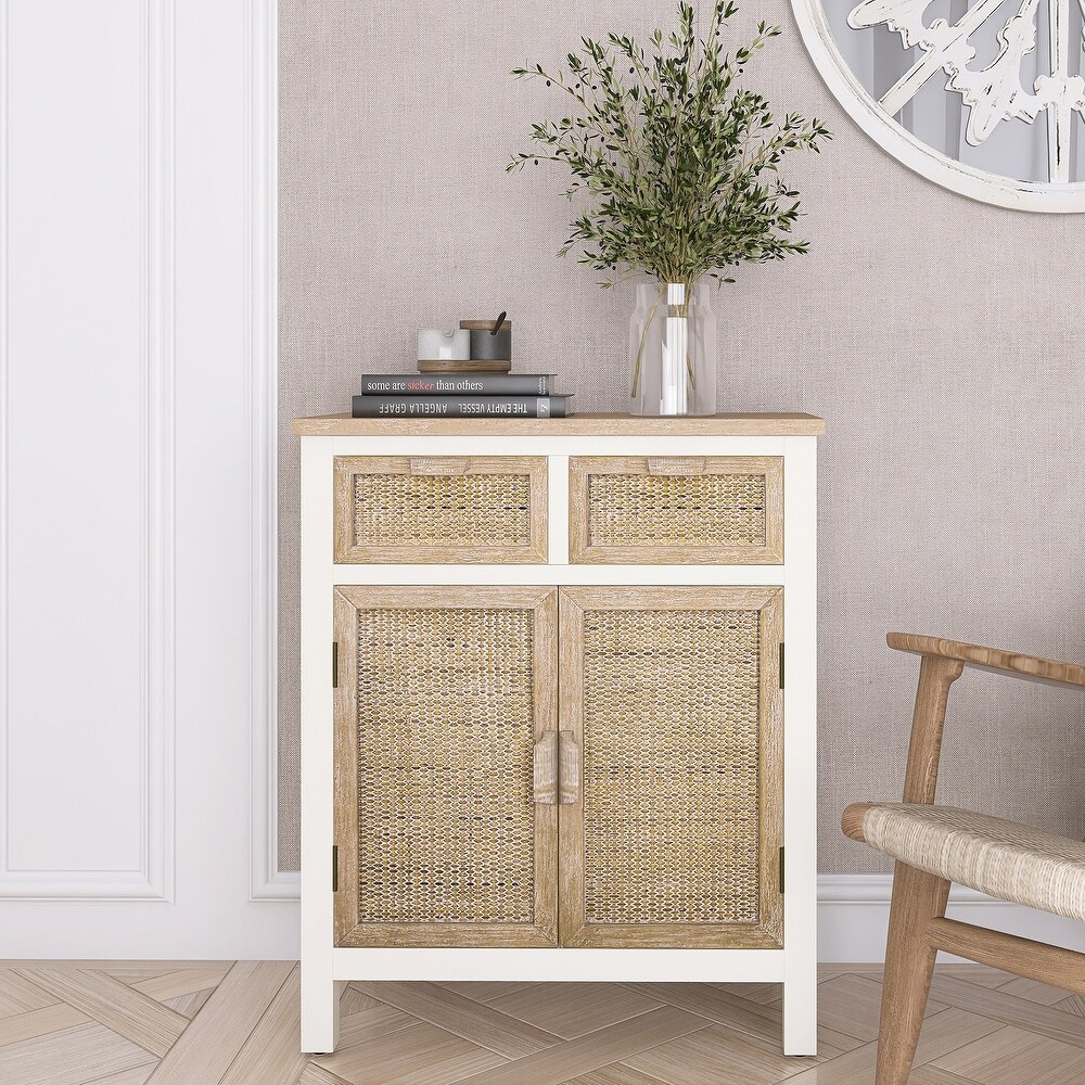 Retro Wooden Cabinet with 2 Drawers and 2 Door