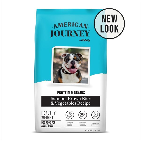 American Journey Protein and Grains Healthy Weight Salmon， Brown Rice and Vegetables Recipe Dry Dog Food