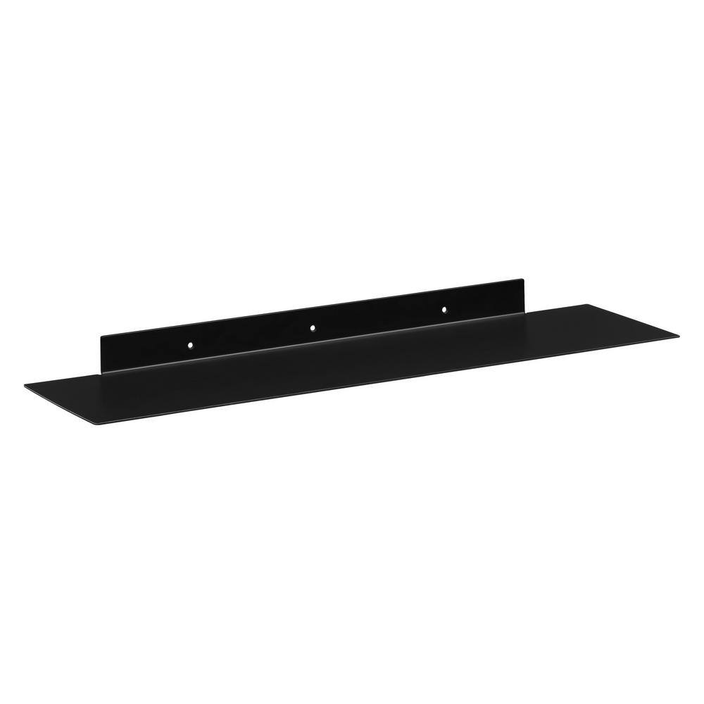 Dolle KATANA 7.9 in. x 31.5 in. x 1.8 in. Black Steel Decorative Wall Shelf with Brackets 114118