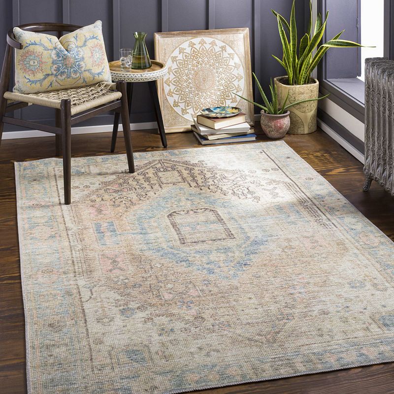 Oak Lawn Traditional Washable Area Rug