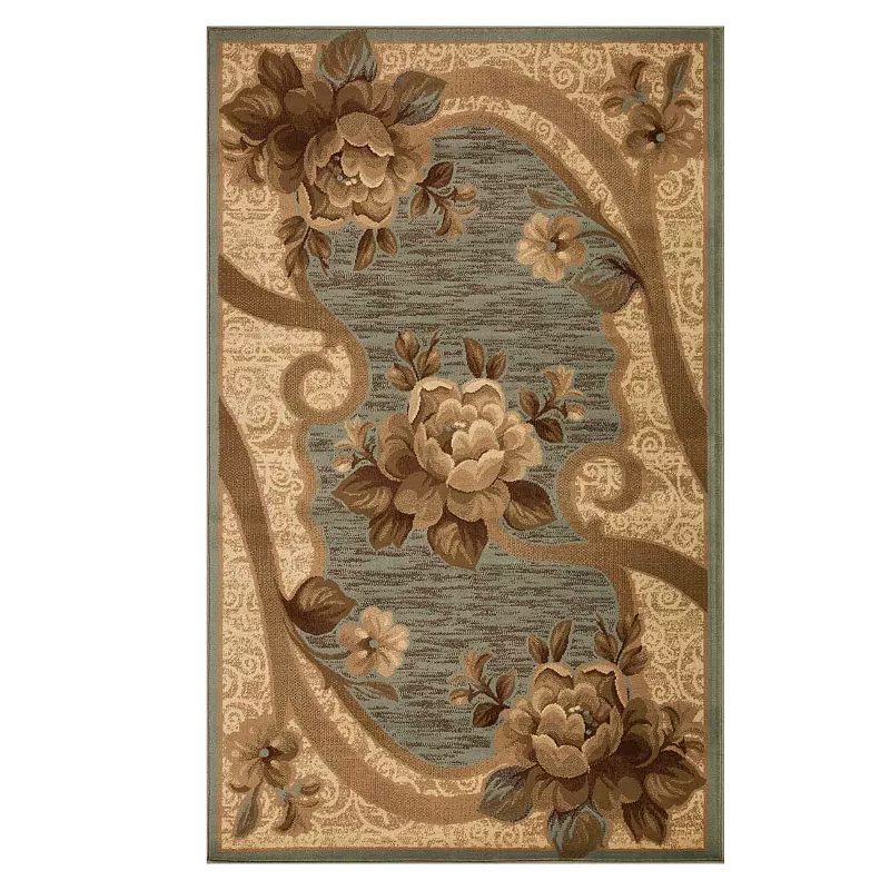 SUPERIOR Traditional Oversized Floral Border Power-Loomed Indoor Area Rug or Runner