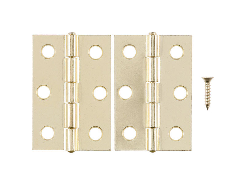 Ace 2-1/2 in. L Bright Brass Narrow Hinge 2 pk