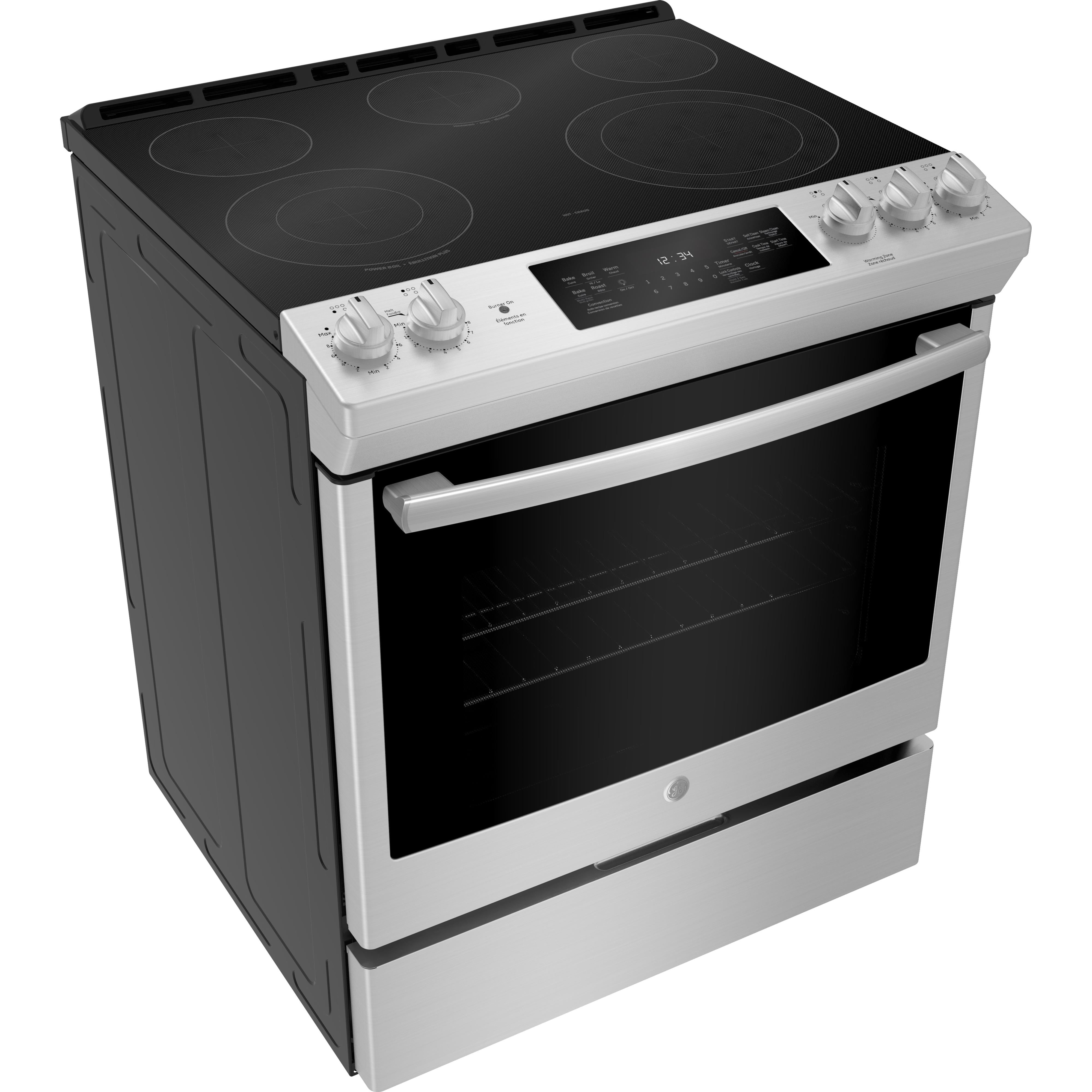 GE 30-inch Slide-in Electric Range with Self-Cleaning Oven JCS840SMSS