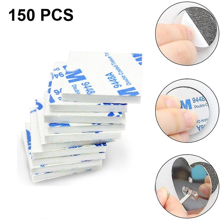 150 Pcs 30X40X1.5Mm Square Eva Foam Double-Sided Adhesive High-Viscosity Sponge Sticker(White)