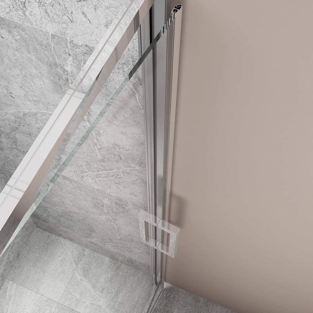 TOOLKISS 32 to 36 in. W x 72 in. H Framed Pivot Shower Door in Chrome with Clear Glass TK19168CH