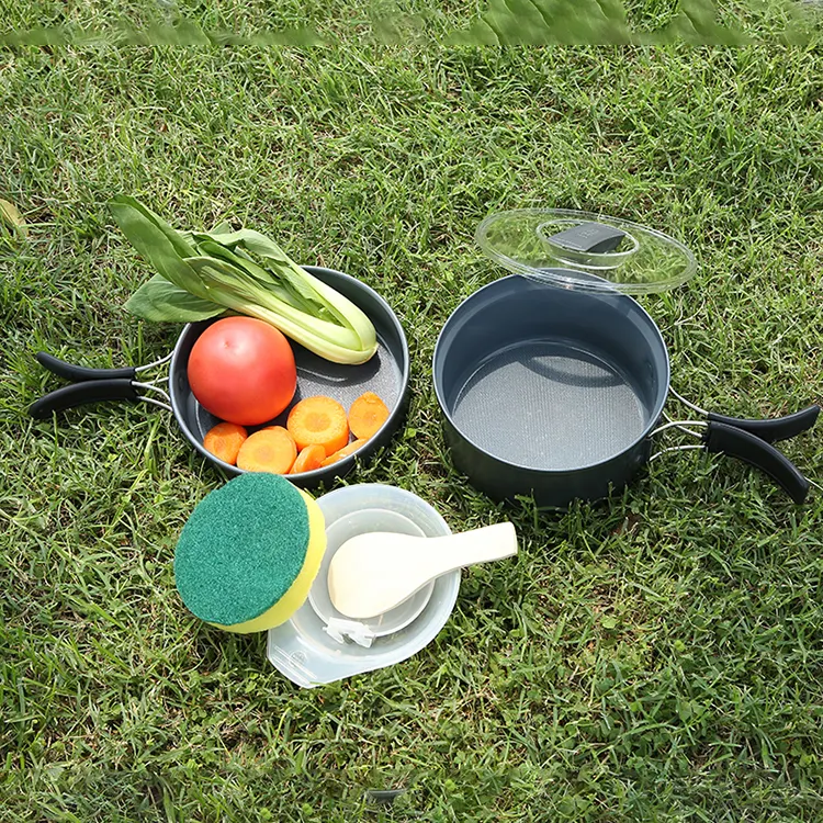 YOUQI Picnic Hiking Utensils Camping Cooking Set Cookware Portable Camp Tool Folding Dinnerware Set