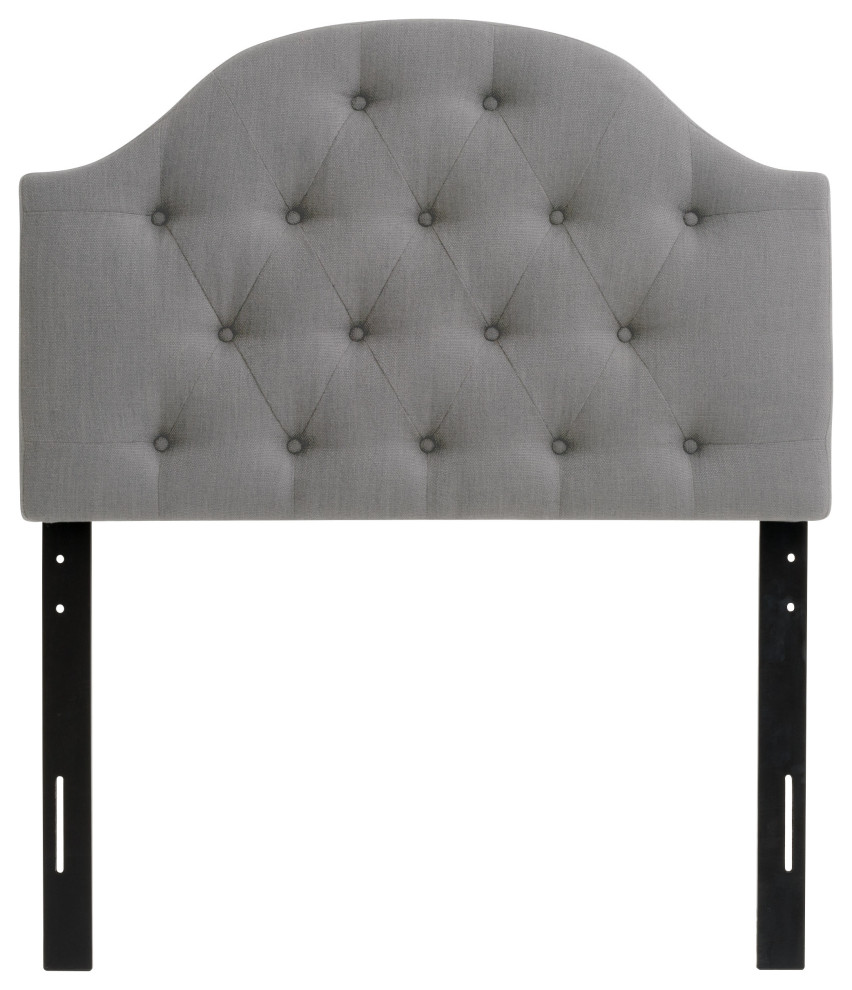 CorLiving Diamond Button Tufted Fabric Arched Panel Headboard   Transitional   Headboards   by CorLiving Distribution LLC  Houzz