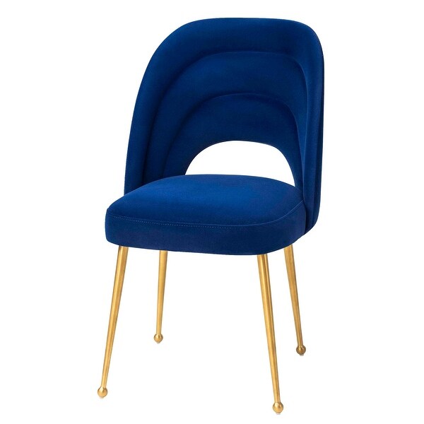 Sia Modern Velvet-upholstered Dining Chair w/ Splayed Steel Legs