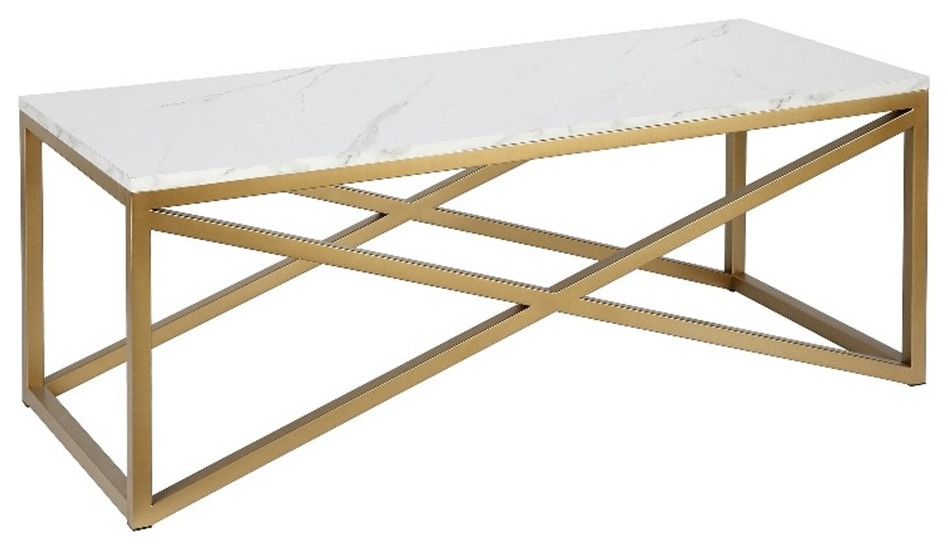 Henn ampHart 46 quotGold Coffee Table   Contemporary   Coffee Tables   by Homesquare  Houzz