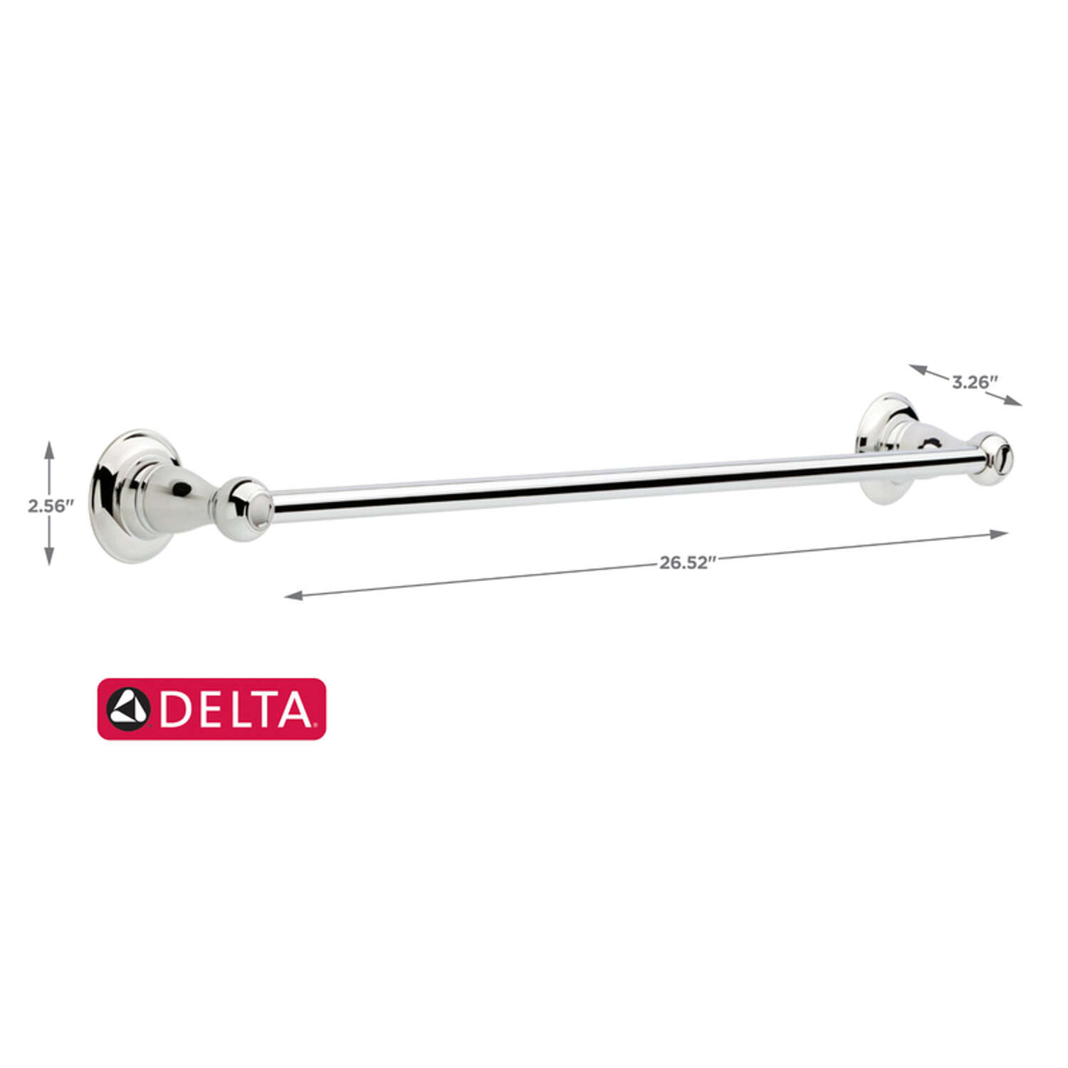 Delta Porter Chrome Towel Bar 24 in. L Die Cast Zinc